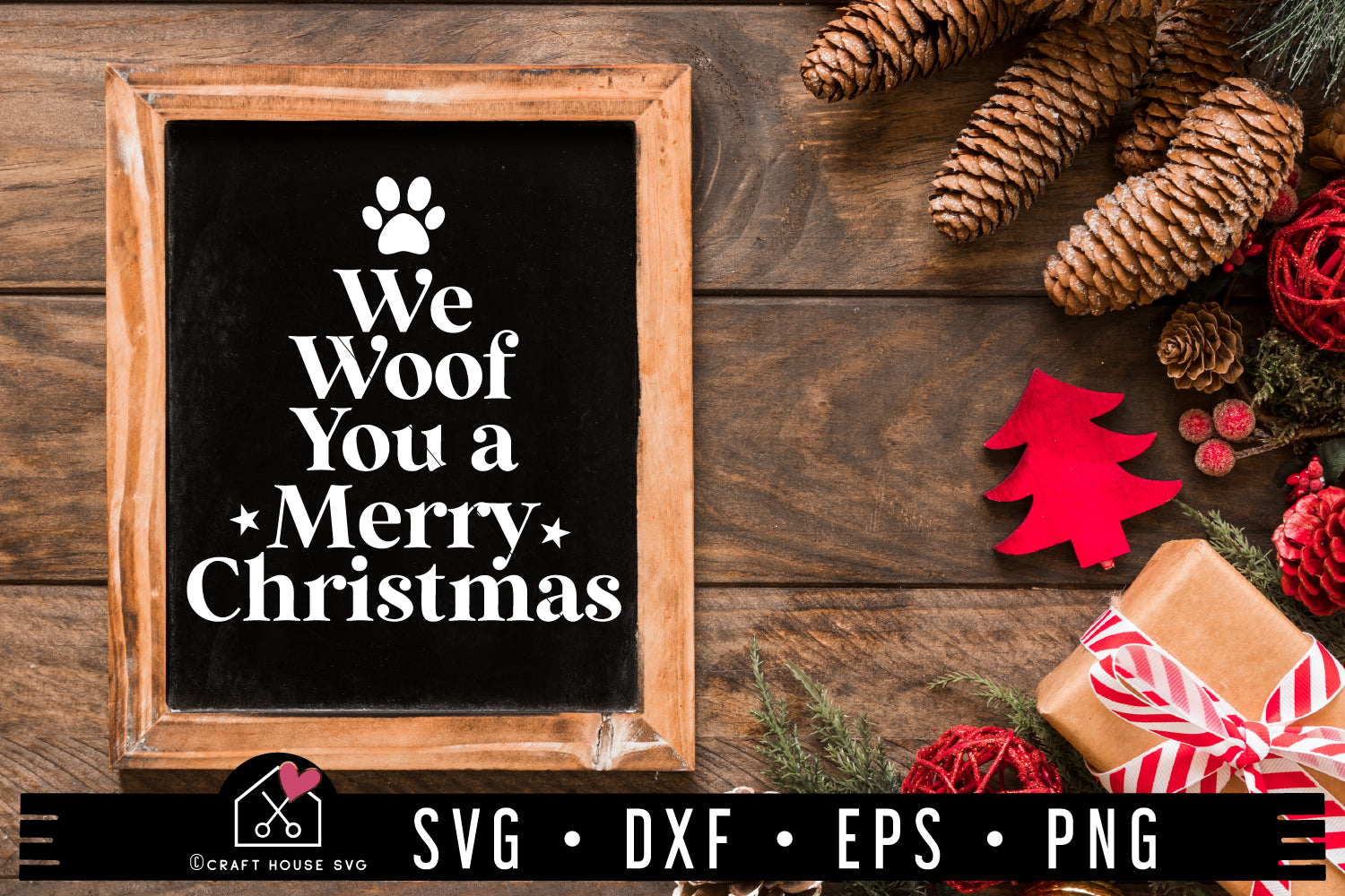 We Woof You A Merry Christmas SVG Dog Quote Cut Files