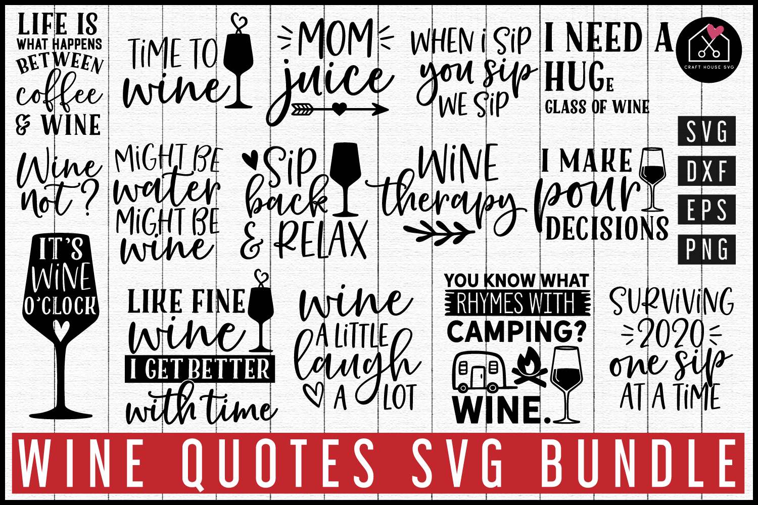 Wine SVG Bundle | MB85 Craft House SVG - SVG files for Cricut and Silhouette